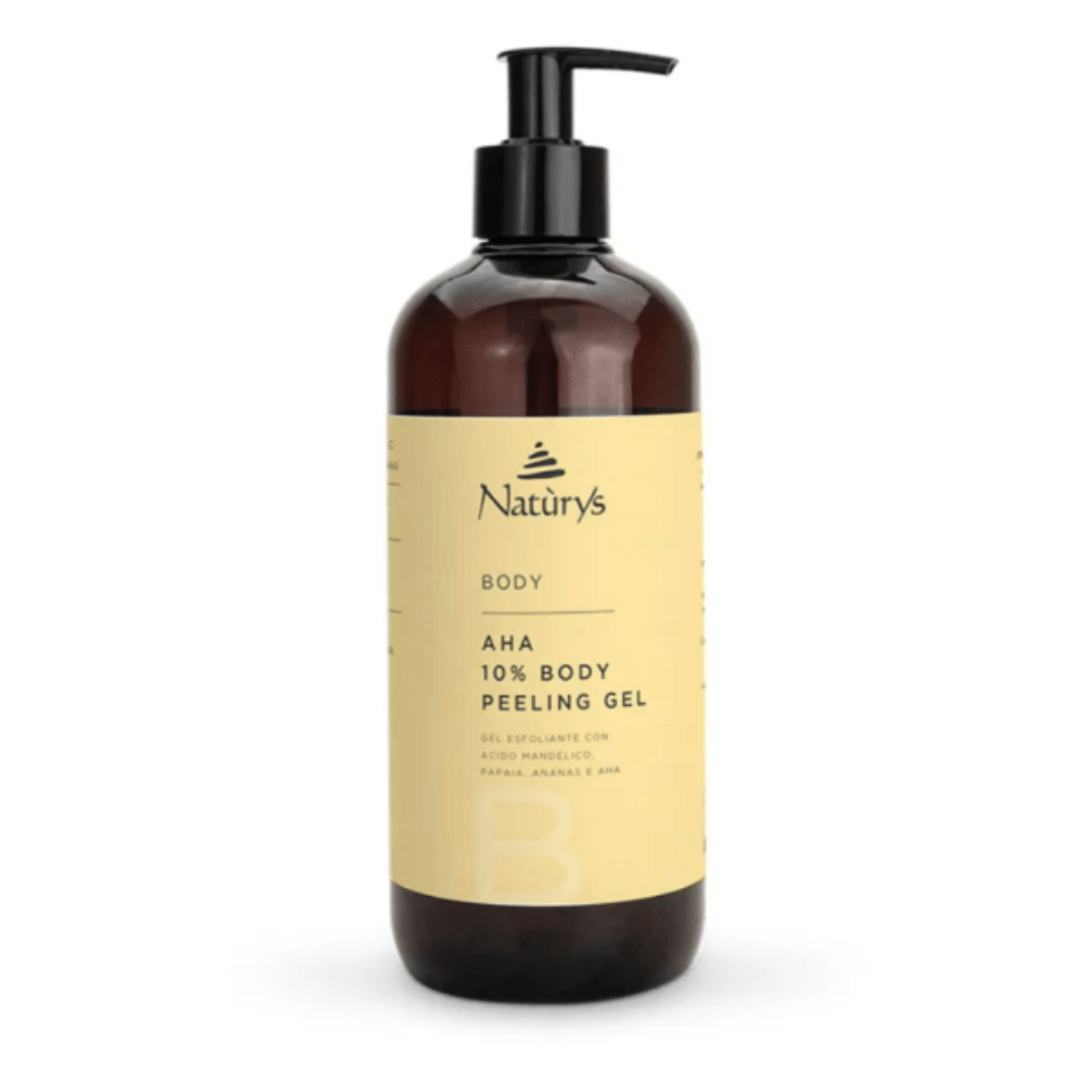 Kūno šveitiklis be aliejaus su AHA rūgštimis 10 % BODY PEELING GEL | NATURYS | MISIJA ODA