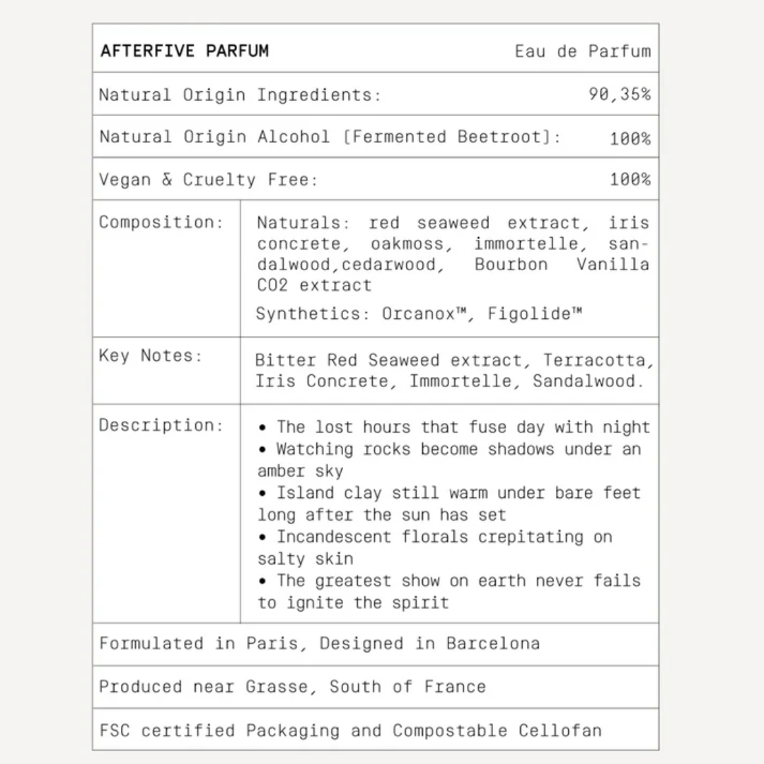 Medienos kvapo kvepalai Afterfive Eau de Parfum | MID/NIGHT 00.00 | MISIJA ODA