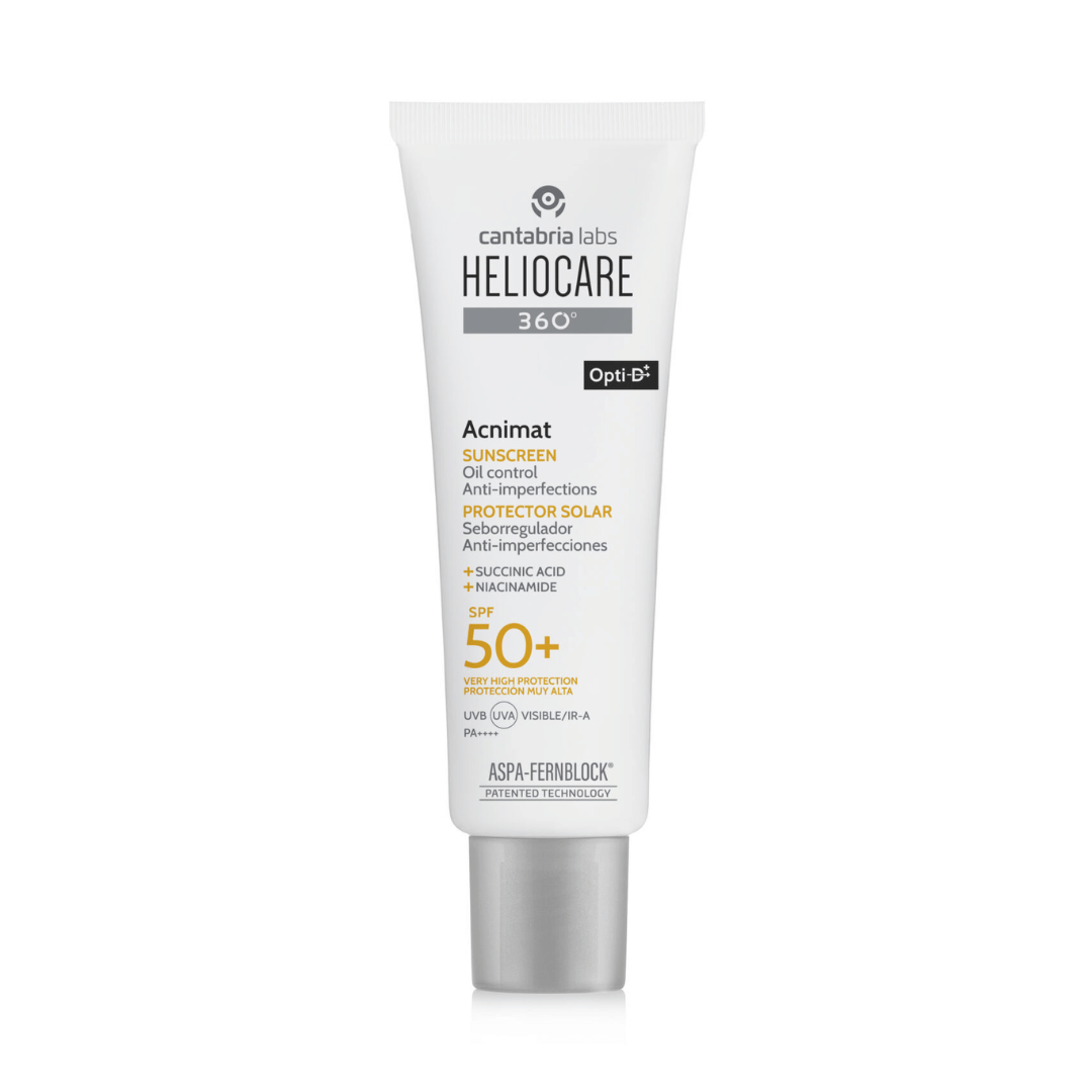 Kremas su SPF riebiai odai, linkusiai į aknę ACNIMAT SPF50+ | Heliocare | misija oda