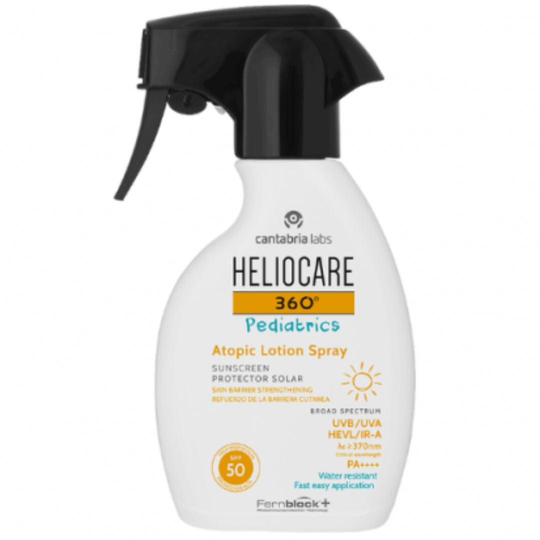 HELIOCARE 360 PEDIATRICS PURŠKIAMA APSAUGA NUO SAULĖS ATOPINEI VAIKŲ IR KŪDIKIŲ KŪNO ODAI SPF50, 250ml | HELIOCARE | MISIJA ODA