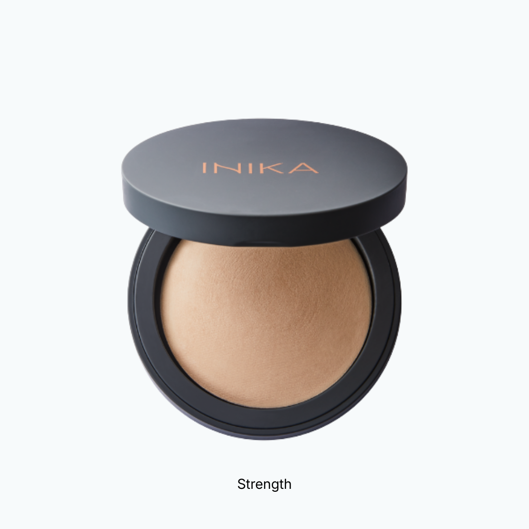 Kompaktinė mineralinė pudra BAKED MINERAL FOUNDATION Strength | Inika Organic | MISIJA ODA