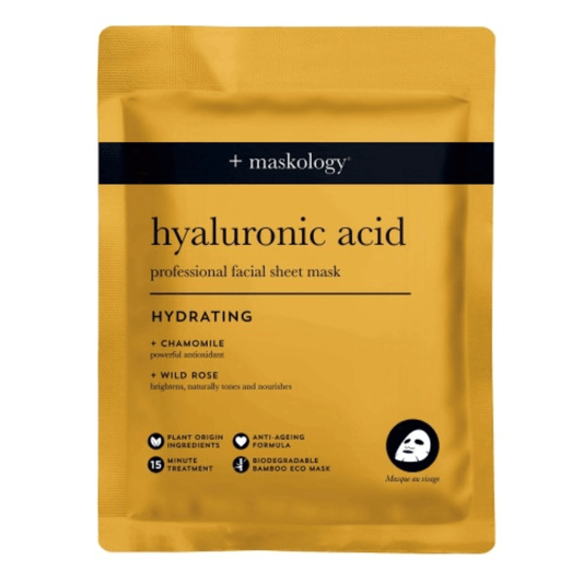 Lakštinė veido kaukė su hialuronu drėkinimui HYALURONIC ACID | +Maskology | MISIJA ODA