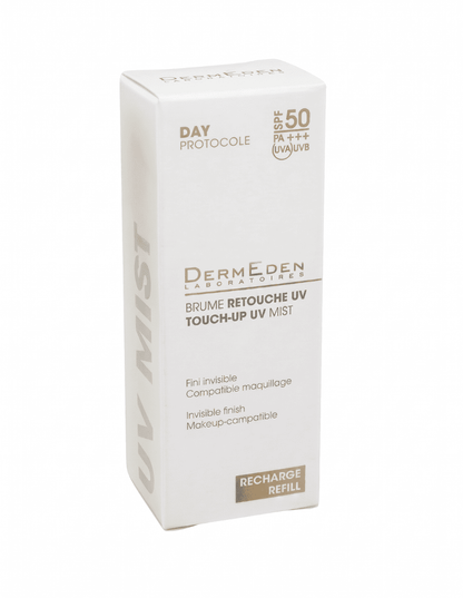 PAPILDYMAS Apsauginė UV dulksna flakoniukui TOUCH UP MIST SPF50 | DERMEDEN | MISIJA ODA