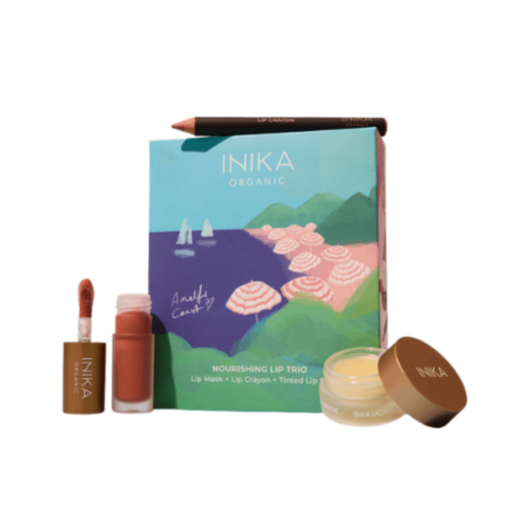 Putlių ir švytinčių lūpų rinkinys NOURISHING LIP TRIO | INIKA | MISIJA ODA