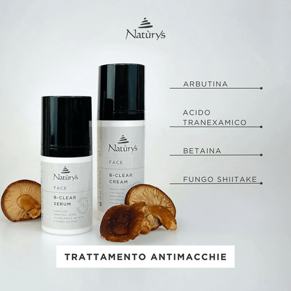 Veido serumas nuo pigmentacijos su traneksamu B-CLEAR | NATURYS | MISIJA ODA